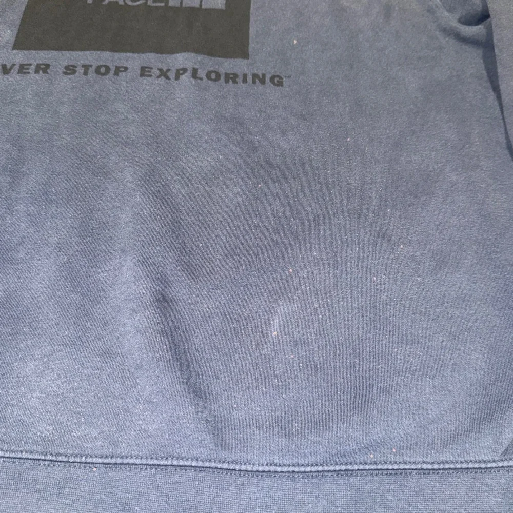 The North Face Hoodie Men‎ Large Navy Blue Good Pullover Graphic Box Logo Fleece